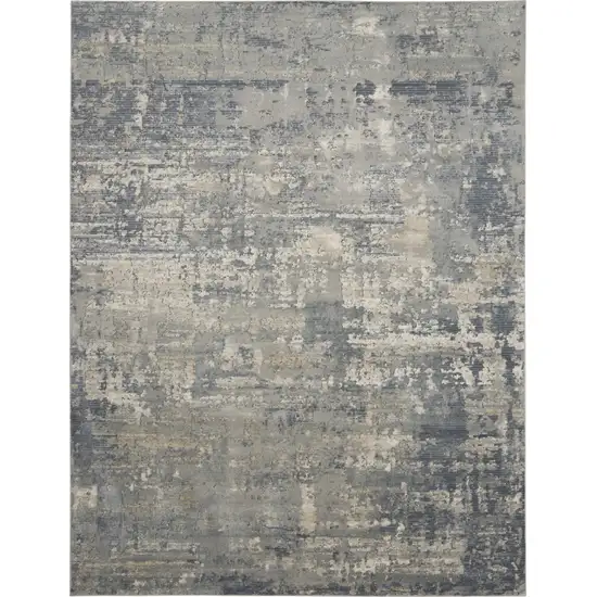 Beige And Gray Abstract Area Rug Photo 2