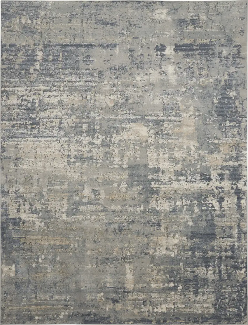 Beige And Gray Abstract Area Rug Photo 2