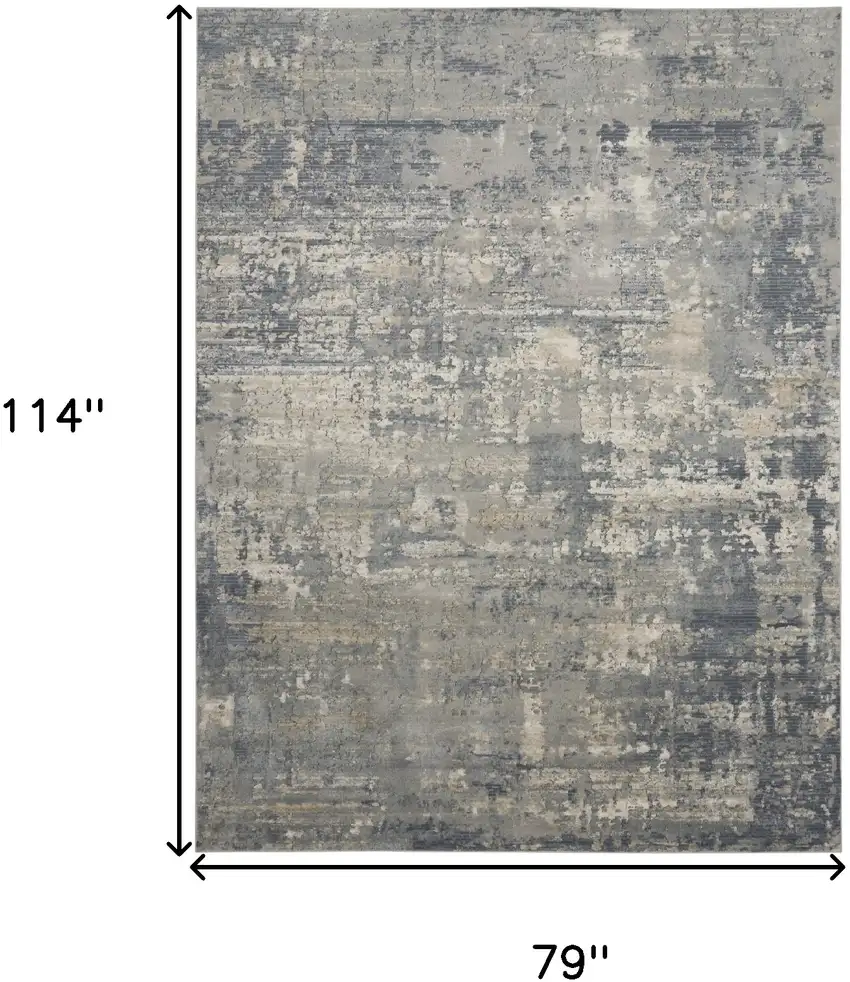 Beige And Gray Abstract Area Rug Photo 3