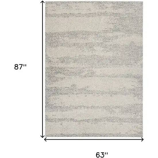 Beige And Gray Abstract Area Rug Photo 3