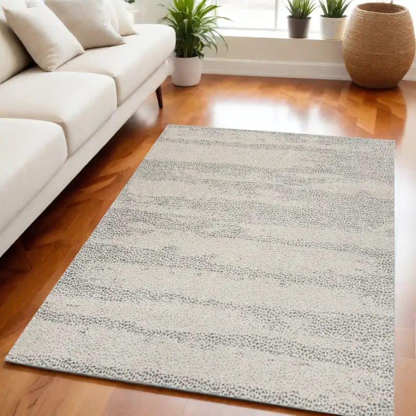 Beige And Gray Abstract Area Rug Photo 1