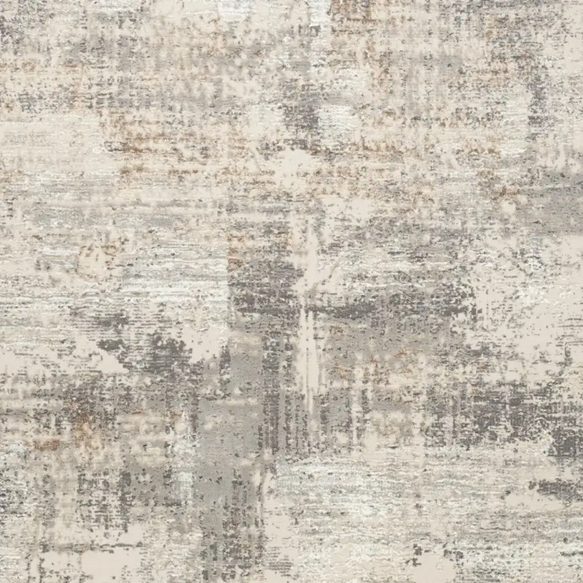 Beige And Gray Abstract Area Rug Photo 6