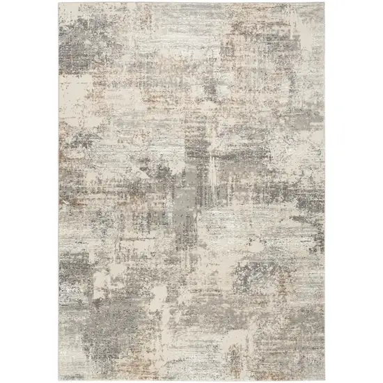Beige And Gray Abstract Area Rug Photo 2