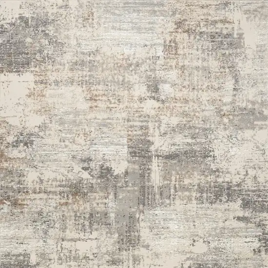 Beige And Gray Abstract Area Rug Photo 7