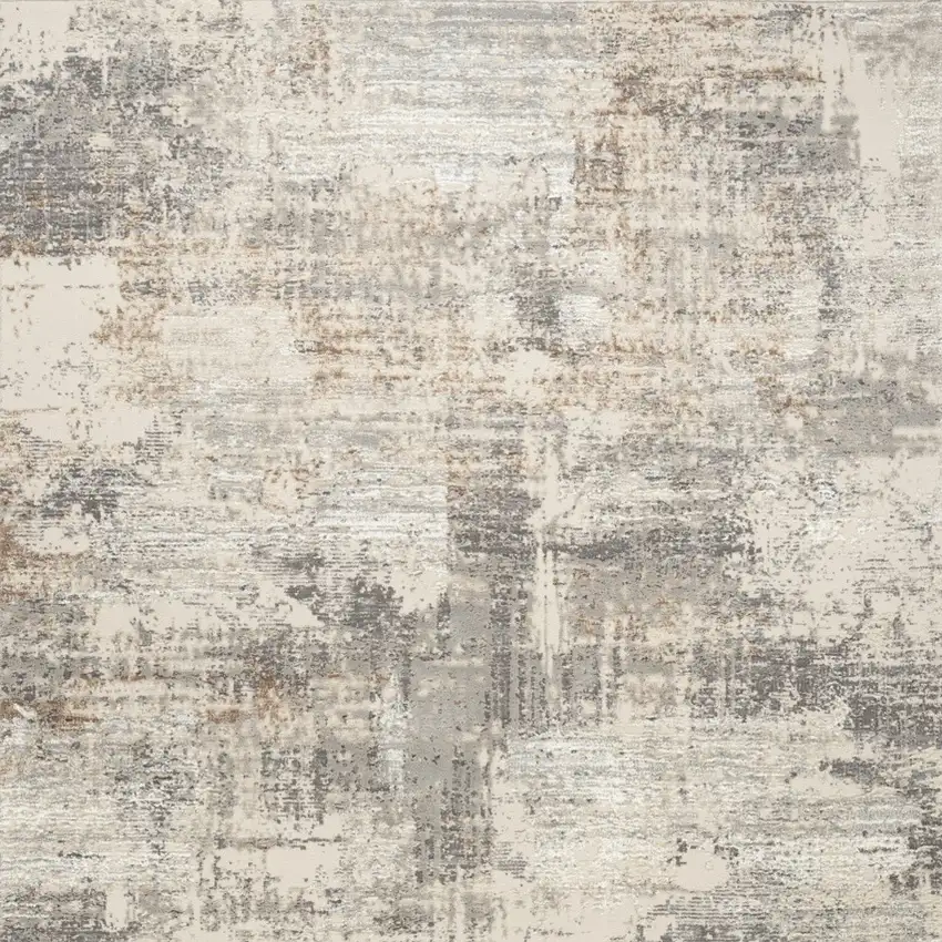 Beige And Gray Abstract Area Rug Photo 7
