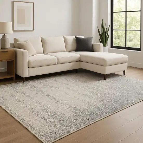 Beige And Gray Abstract Area Rug Photo 1