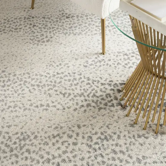 Beige And Gray Abstract Area Rug Photo 6