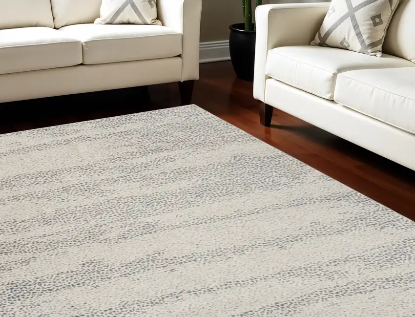 Beige And Gray Abstract Area Rug Photo 1