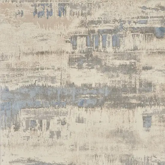 Beige And Gray Abstract Area Rug Photo 7