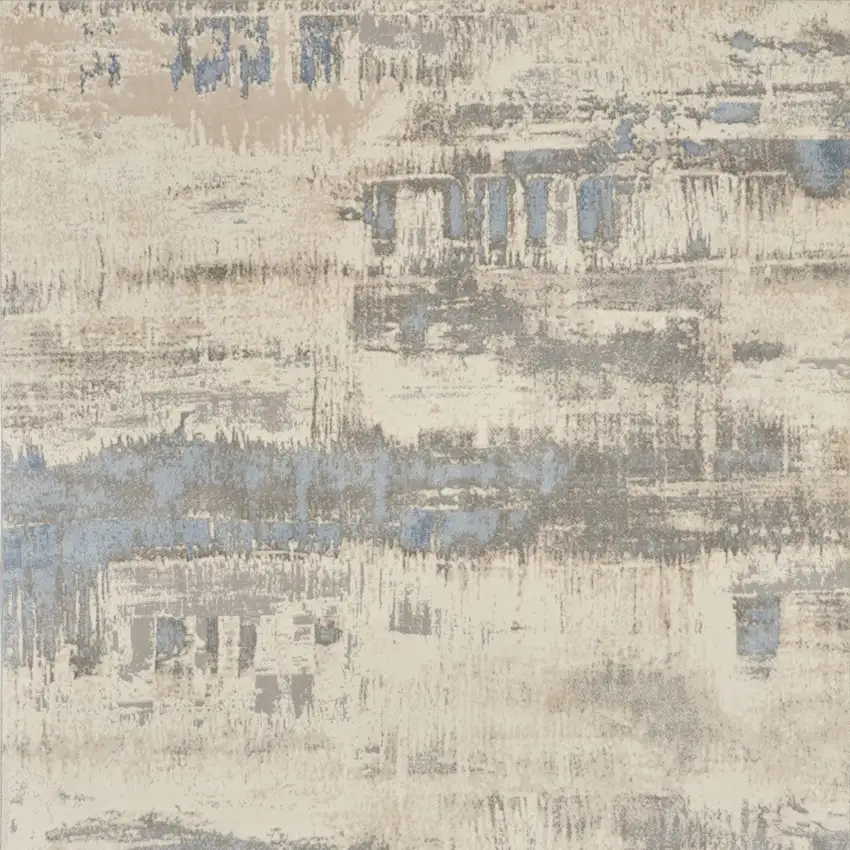 Beige And Gray Abstract Area Rug Photo 7