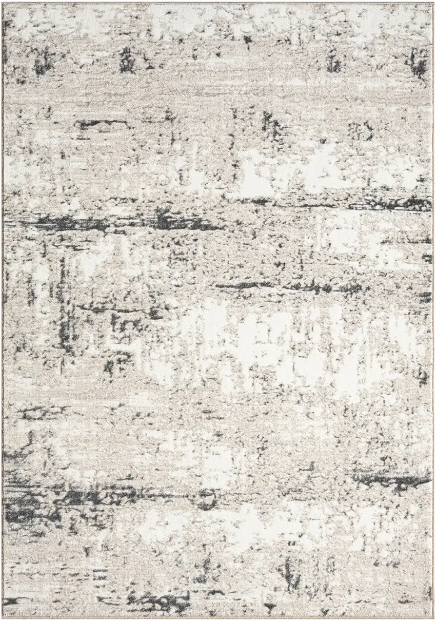 Beige And Gray Abstract Area Rug Photo 2