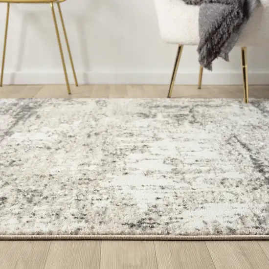 Beige And Gray Abstract Area Rug Photo 5
