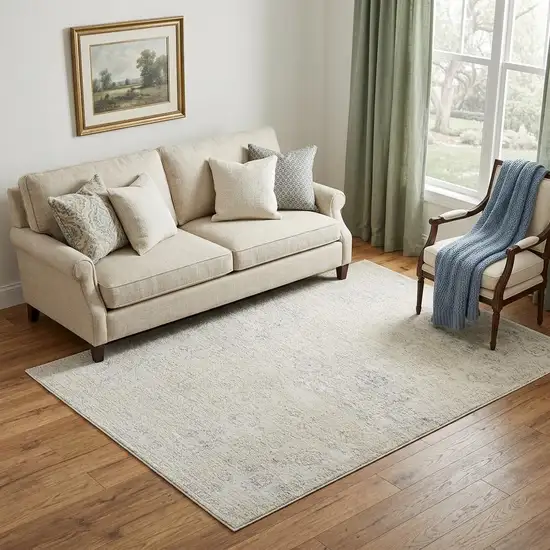 Beige And Gray Abstract Area Rug Photo 1