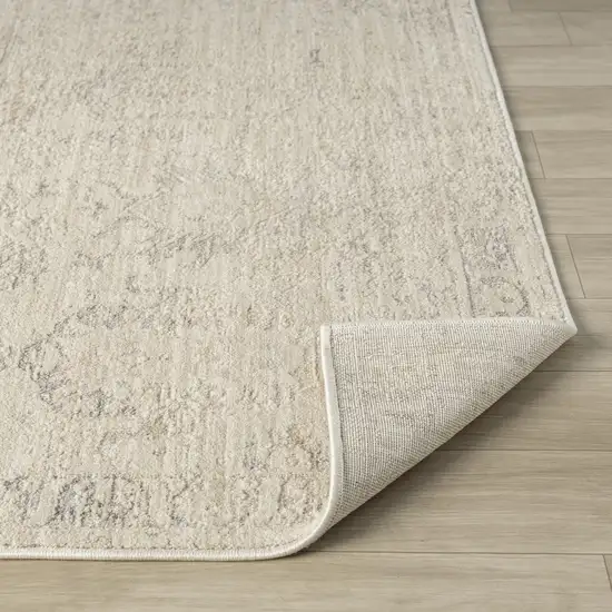 Beige And Gray Abstract Area Rug Photo 5