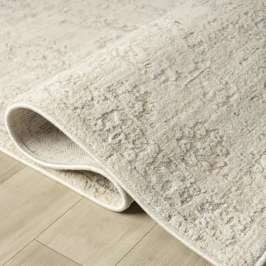 Beige And Gray Abstract Area Rug Photo 3