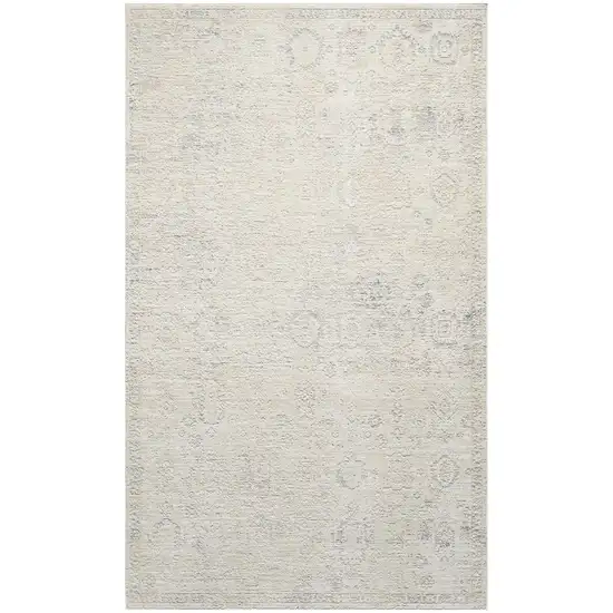 Beige And Gray Abstract Area Rug Photo 2