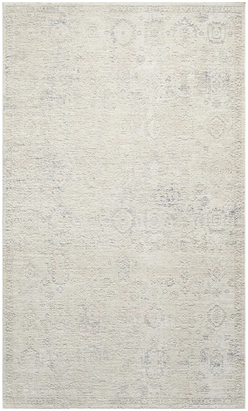 Beige And Gray Abstract Area Rug Photo 2