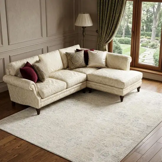Beige And Gray Abstract Area Rug Photo 1