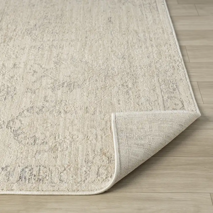 Beige And Gray Abstract Area Rug Photo 5