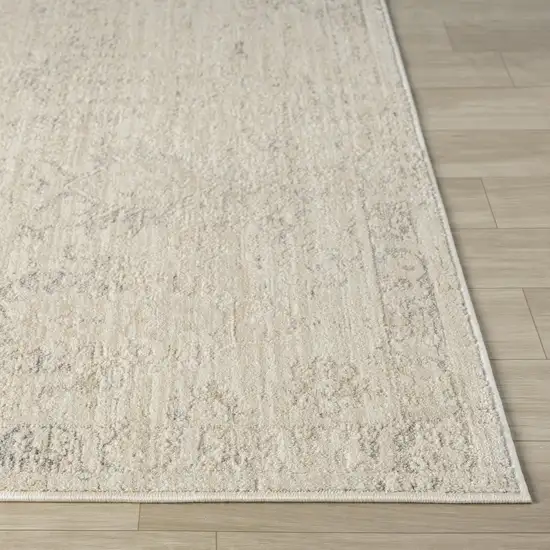 Beige And Gray Abstract Area Rug Photo 4