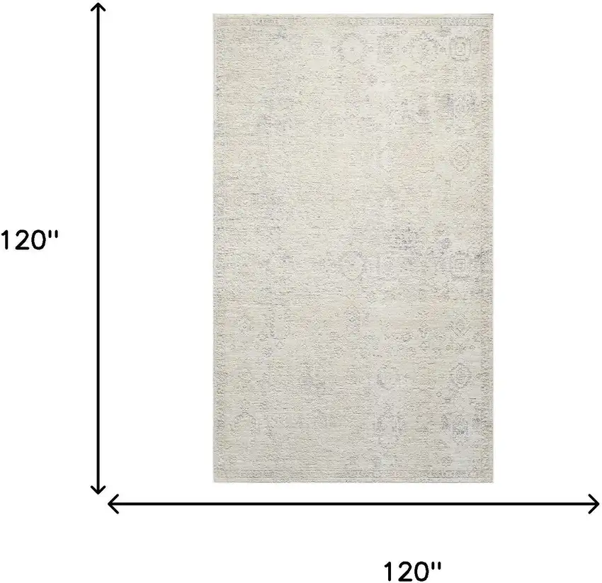 Beige And Gray Abstract Area Rug Photo 7