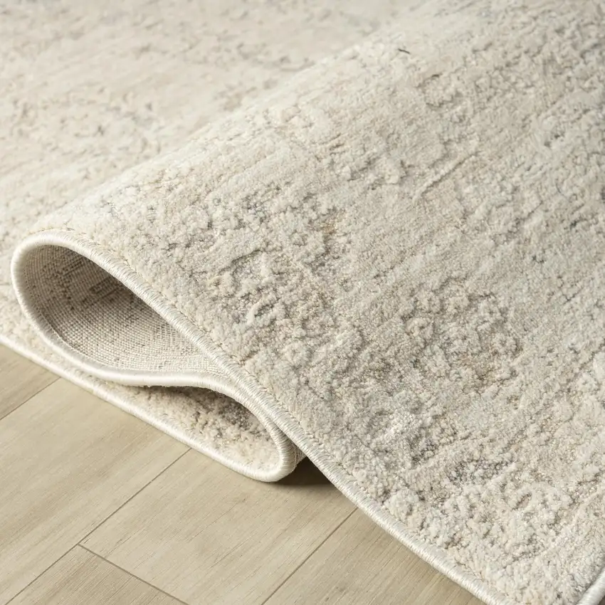 Beige And Gray Abstract Area Rug Photo 3