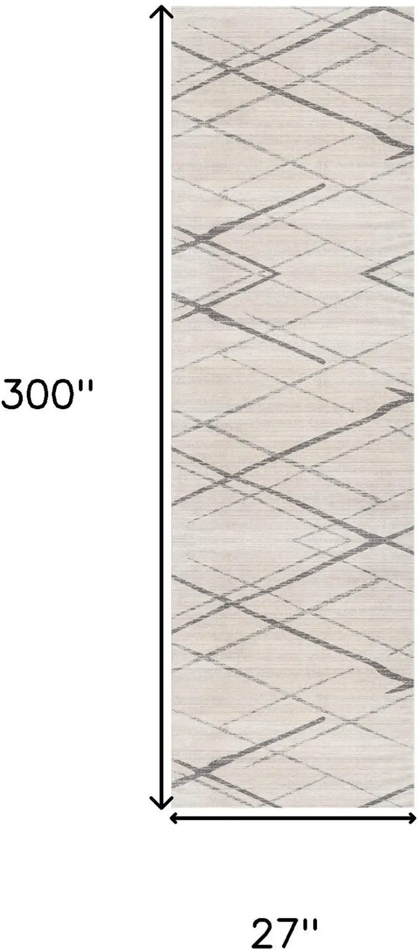 Beige And Gray Abstract Runner Rug Photo 3