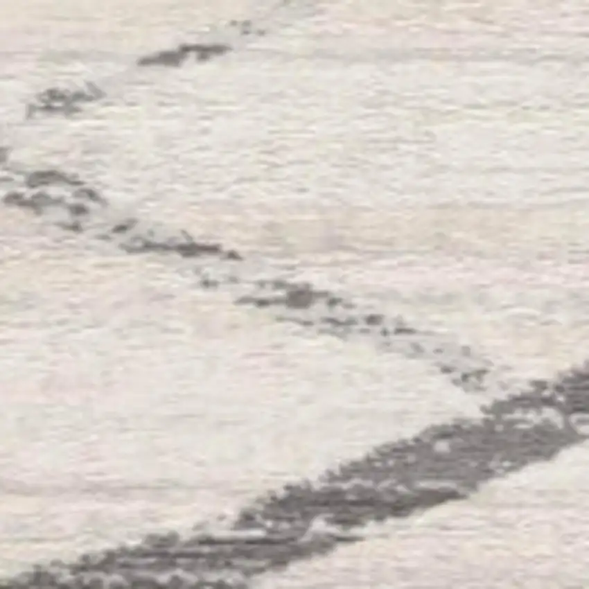 Beige And Gray Abstract Runner Rug Photo 3