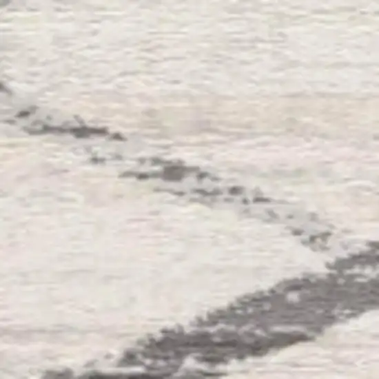 Beige And Gray Abstract Runner Rug Photo 4