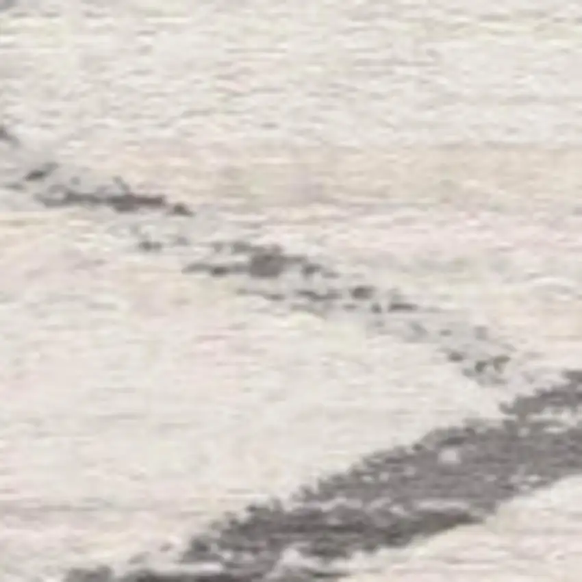 Beige And Gray Abstract Runner Rug Photo 4