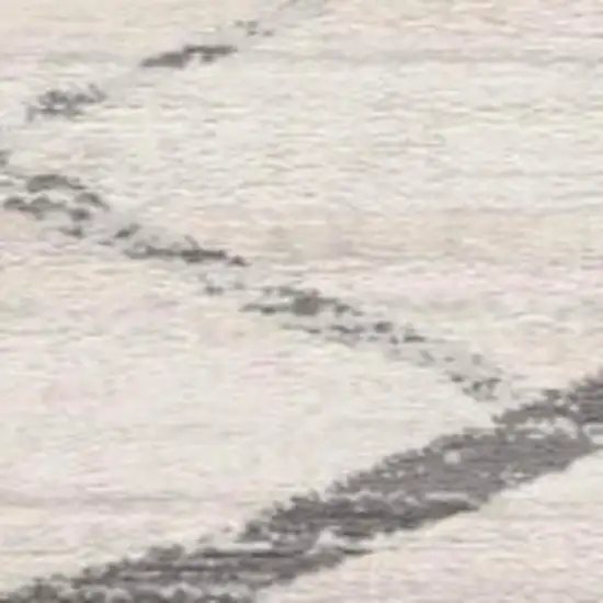 Beige And Gray Abstract Runner Rug Photo 5