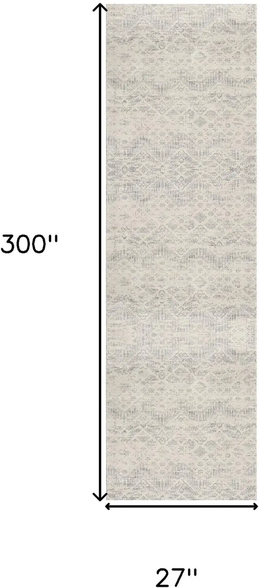 Beige And Gray Abstract Runner Rug Photo 8