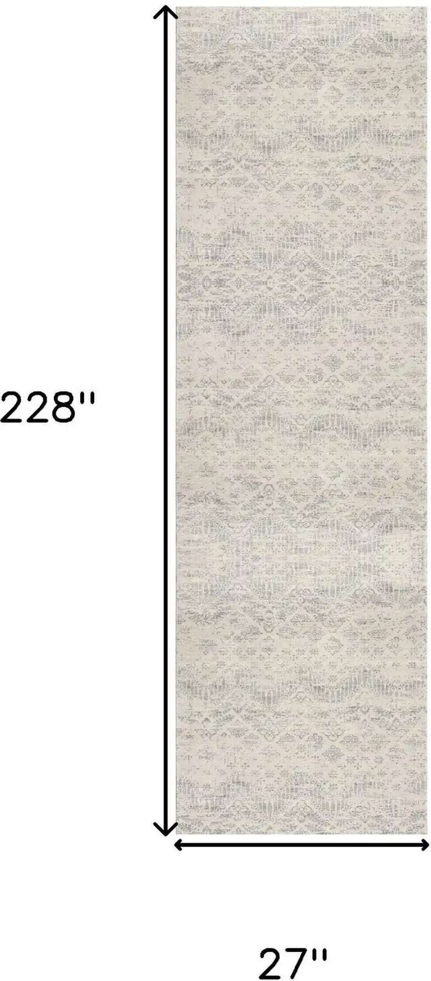 Beige And Gray Abstract Runner Rug Photo 8