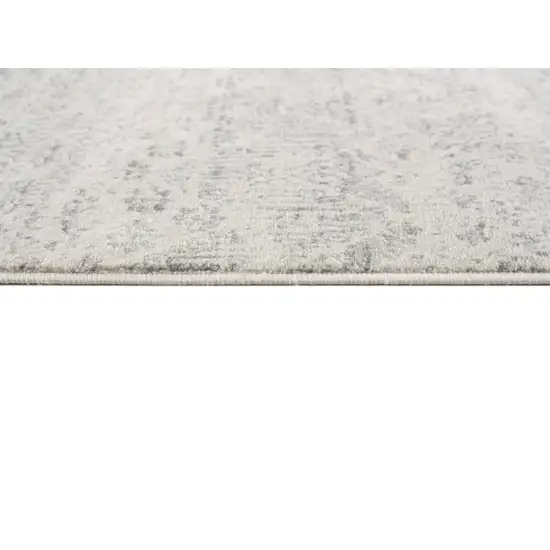 Beige And Gray Abstract Runner Rug Photo 5