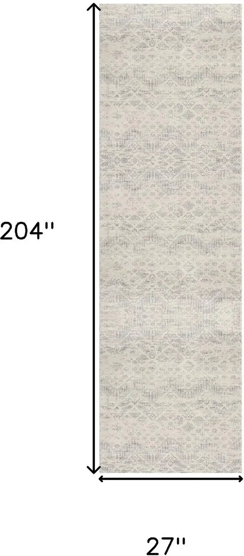 Beige And Gray Abstract Runner Rug Photo 8