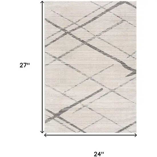 Beige And Gray Abstract Square Rug Photo 3