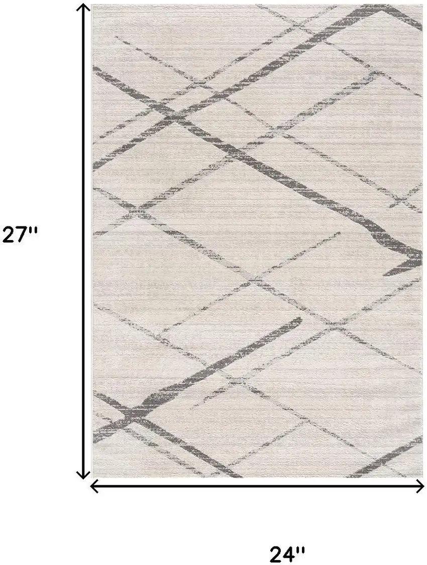 Beige And Gray Abstract Square Rug Photo 3