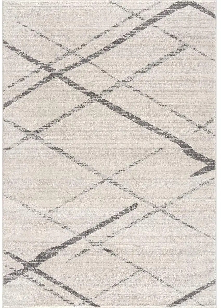 Beige And Gray Abstract Square Rug Photo 2