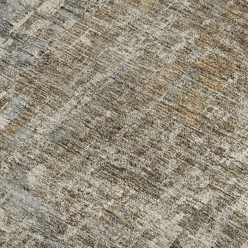 Beige And Gray Abstract Washable Area Rug With UV Protection Photo 4