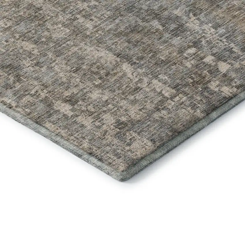 Beige And Gray Abstract Washable Area Rug With UV Protection Photo 8