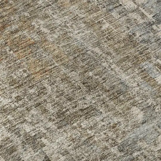 Beige And Gray Abstract Washable Area Rug With UV Protection Photo 3