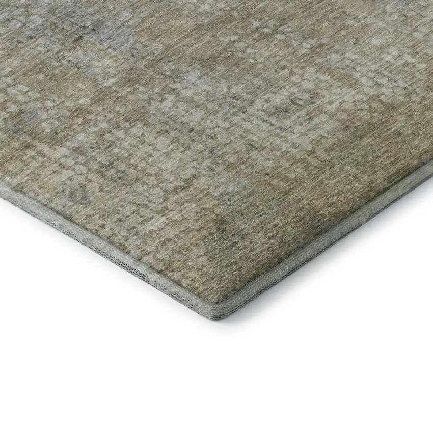 Beige And Gray Abstract Washable Area Rug With UV Protection Photo 7