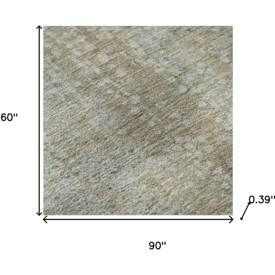 Beige And Gray Abstract Washable Area Rug With UV Protection Photo 8