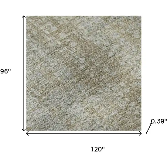 Beige And Gray Abstract Washable Area Rug With UV Protection Photo 8