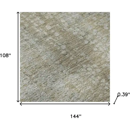 Beige And Gray Abstract Washable Area Rug With UV Protection Photo 8