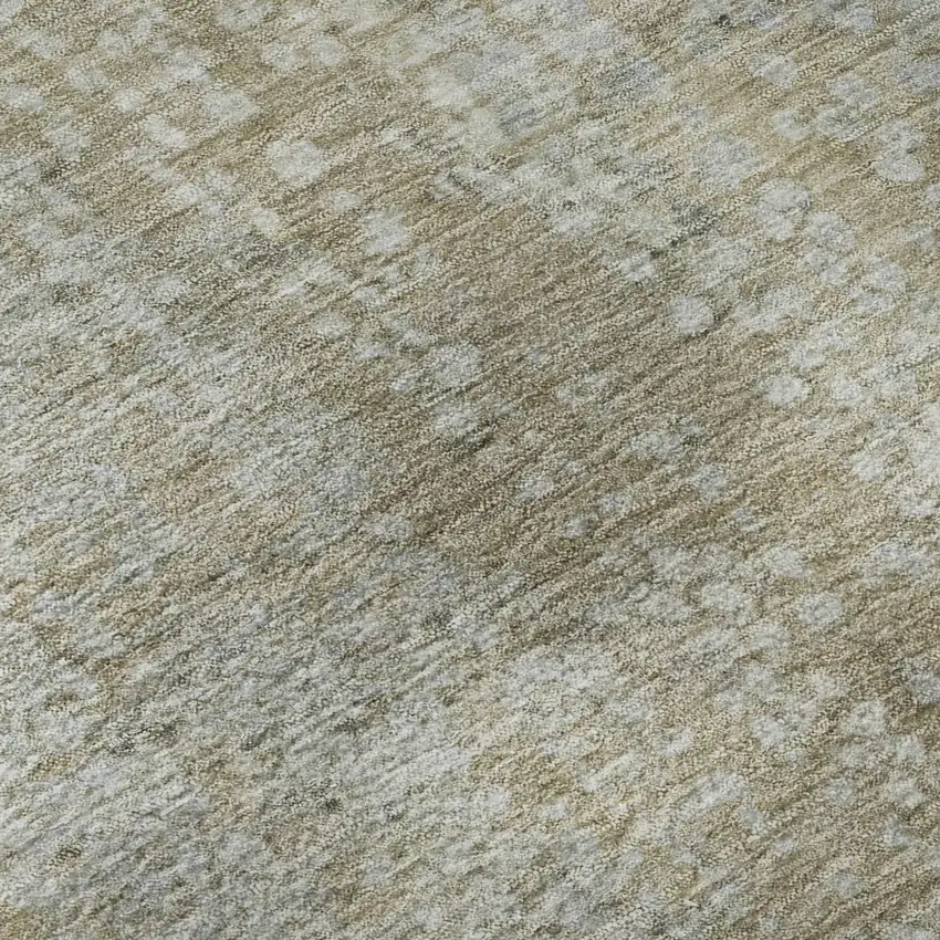 Beige And Gray Abstract Washable Area Rug With UV Protection Photo 3