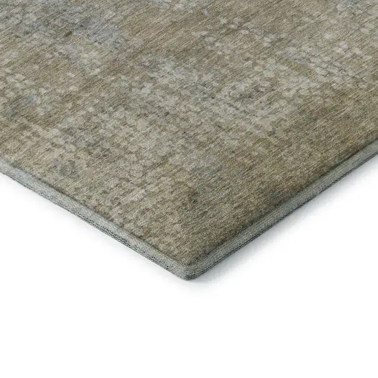 Beige And Gray Abstract Washable Area Rug With UV Protection Photo 7