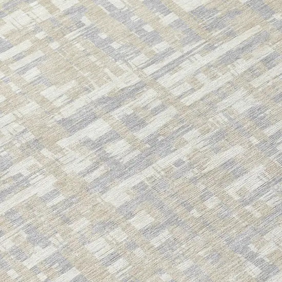 Beige And Gray Abstract Washable Indoor Outdoor Area Rug Photo 8