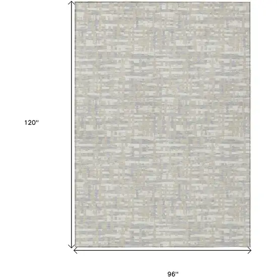 Beige And Gray Abstract Washable Indoor Outdoor Area Rug Photo 7