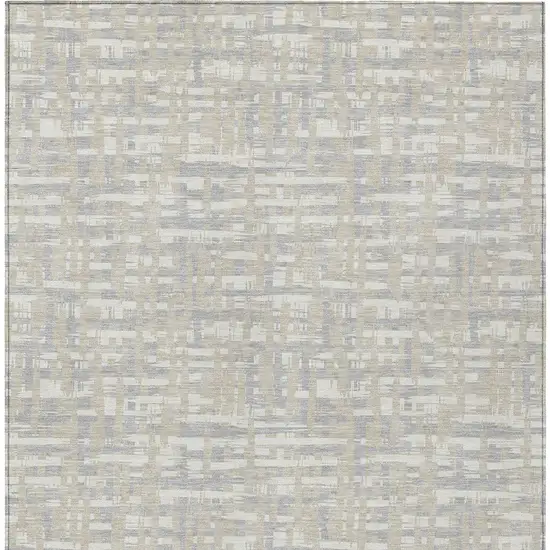 Beige And Gray Abstract Washable Indoor Outdoor Area Rug Photo 6